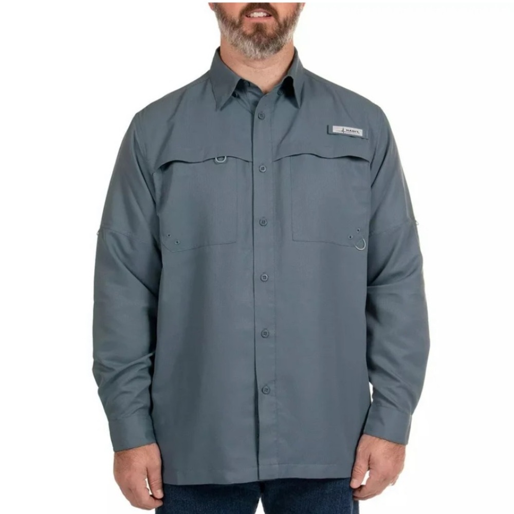 Habit Men’s Forage River Long Sleeve River Guide Fishing Shirt Men’s Size Small
